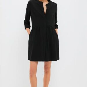 Tuckernuck Black Stretch Crepe Royal Shirt Dress